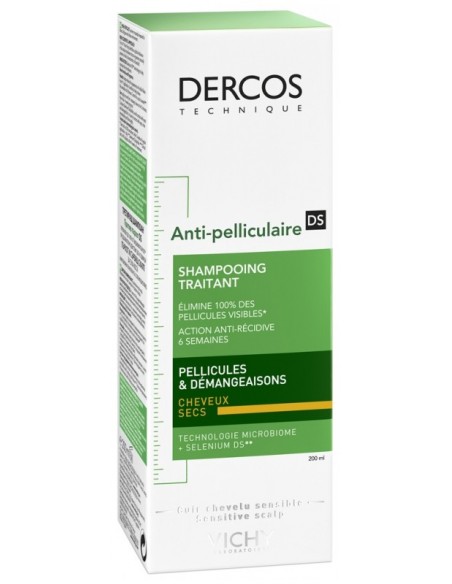 Vichy Dercos Shampooing Anti-Pelliculaire pour Cheveux Secs 200ml